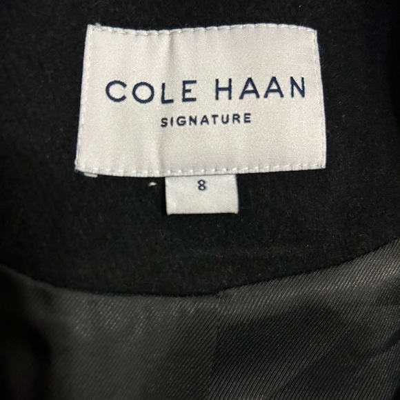 Cole Haan Black Standar Collar Wool-Blend Coat. - Picture 10 of 11
